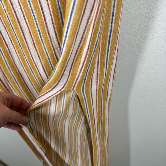 Free People FP Beach Marguerite Striped Maxi Dress Pockets Yellow Cream Size XS - Picture 5 of 10